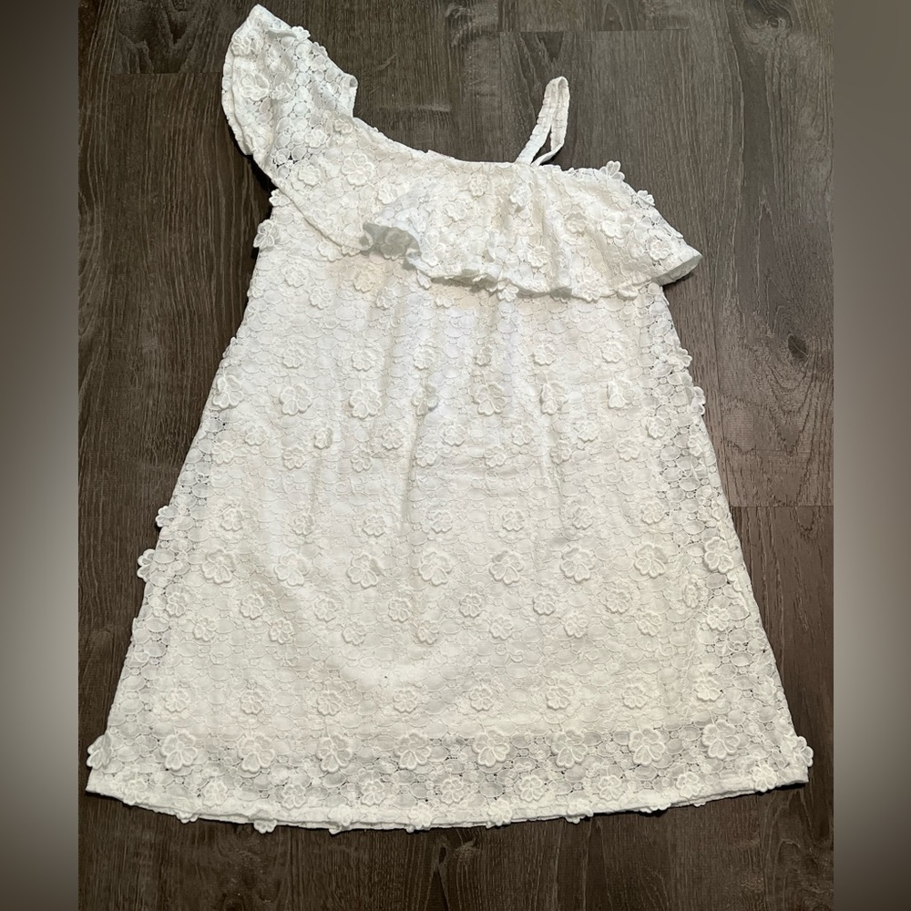 ZARA***Floral Appliqué White Summer Dress***Size 13/14 $88